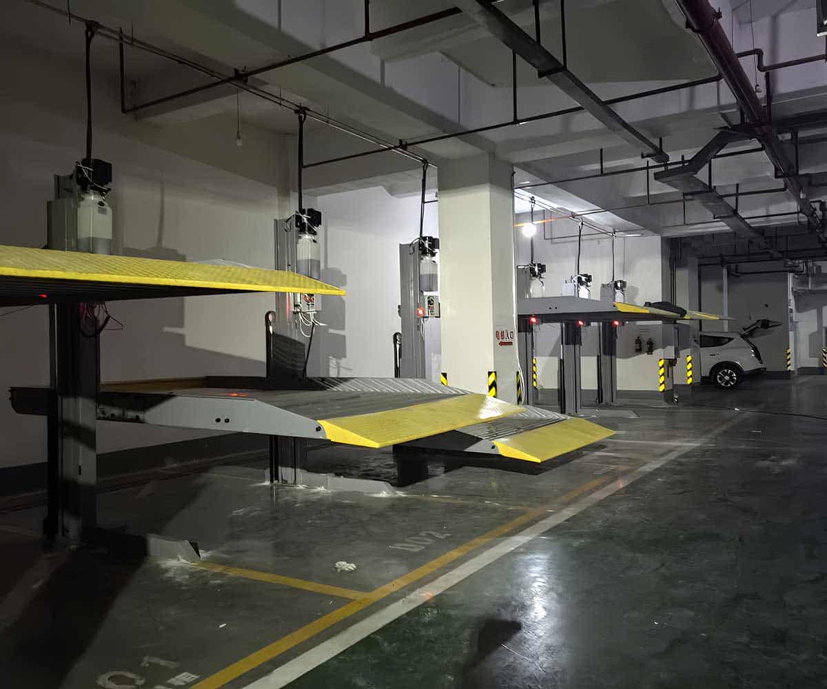 两柱式立体停车场长度调整方法